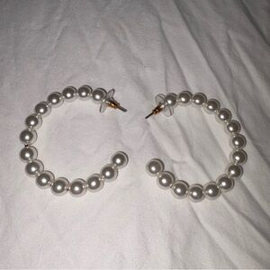 Jcrew Elegant Pearl Hoop Earrings